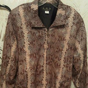 MEDIUM Animal Print Bomber Jacket Size M Zip Front